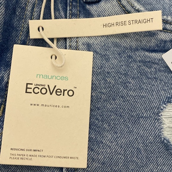 KanCan Maurices Distressed High Rise Porkchop Pocket Straight Jeans Size 28 - Picture 12 of 14